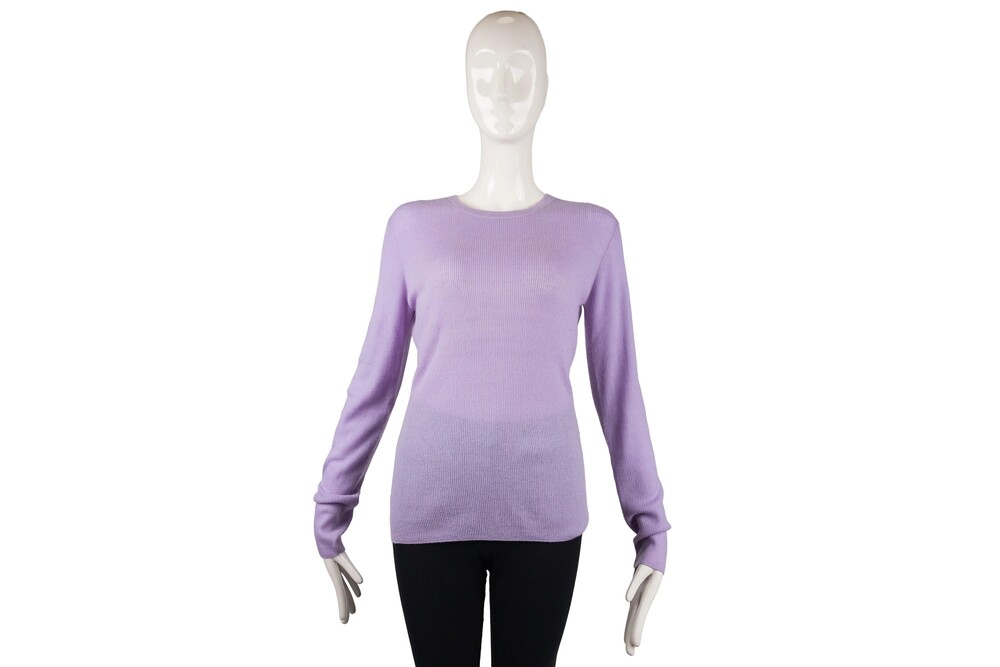 Michael Kors Lavender Purple Ribbed Cashmere Top Size L